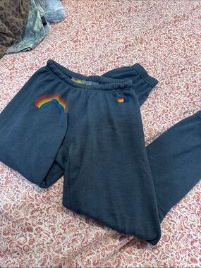 Aviator nation charcoal // rainbow joggers